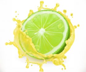 Lime juice splash vector illustration
