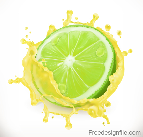 Lime juice splash vector illustration