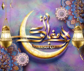 Luxury ornate ramadan kareem festival design vector 01