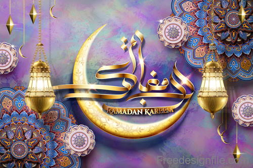 Luxury ornate ramadan kareem festival design vector 01