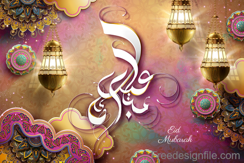 Luxury ornate ramadan kareem festival design vector 04