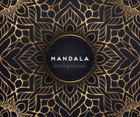 Mandala background with golden seamless pattern vector