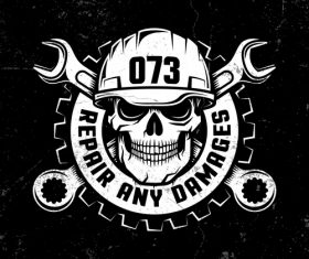 Mechanical repair labels design vector 01