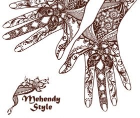 Mehendy styles vintage decorative design vector