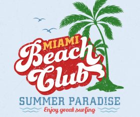 Miami Beach Club Logo design vector
