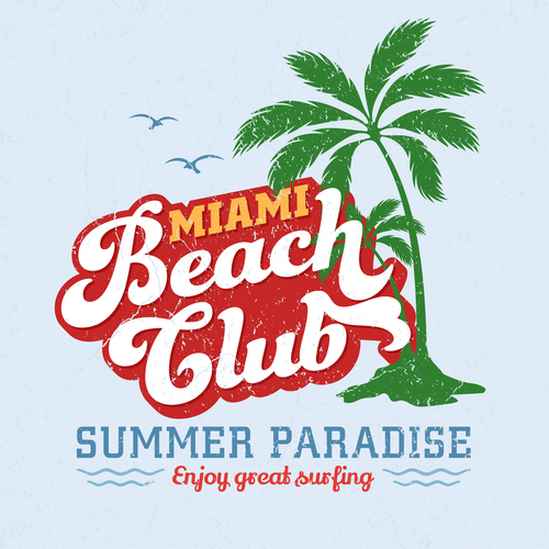 Miami Beach Club vector background