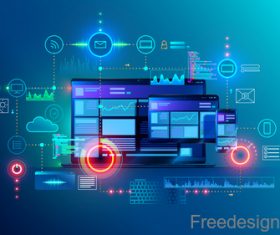 Mobile application development design vectors