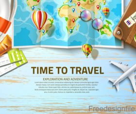 Modern travel design vector material 03