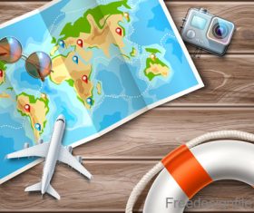 Modern travel design vector material 07