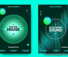 Music club party poster with flyer template vector