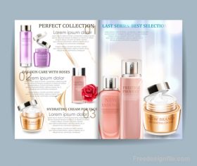 Natural cosmetic advertisement brochure page template vector 01