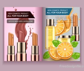 Natural cosmetic advertisement brochure page template vector 04