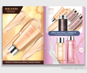 Natural cosmetic advertisement brochure page template vector 05