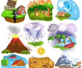 Natural disasters illustration vector design