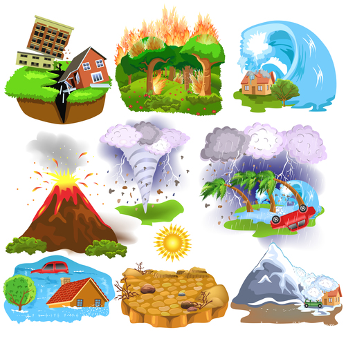 Natural disasters illustration vector design