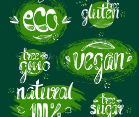 Nature with eco labels design vecotr
