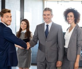 Negotiate a successful handshake Stock Photo 02
