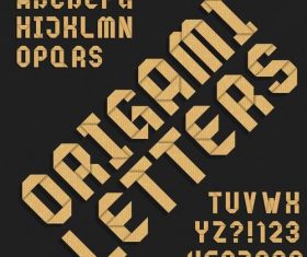 Old paper alphabet with numbers vector illustration