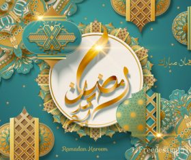 Ornate ramadan kareem festival background vectors