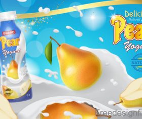 Pear milk poster template vector