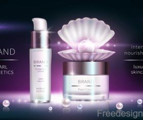 Pearl cosmetics poster template vector