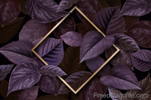 Purple minty leaf background vector