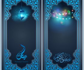 Ramadan Kareem greeting background for islamic banner design vector