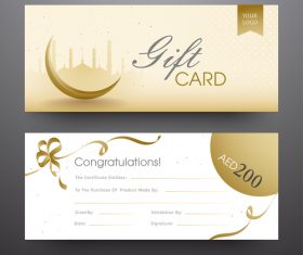 Ramadan gift card template vector 01