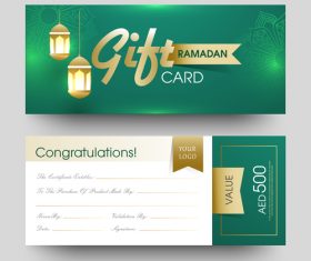Ramadan gift card template vector 02