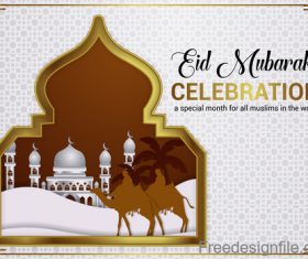 Ramadan kareem with eid mubarak festival design vector 01