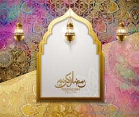 Ramadan kareen colored ornate vector background