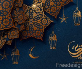 Ramadan mubarak festival decor background design vector 02