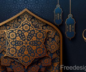 Ramadan mubarak festival decor background design vector 04