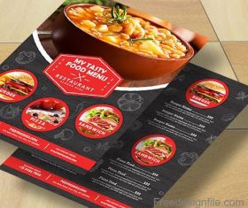 Restaurant Food Menu with Flyer PSD Template