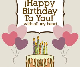 Retro happy birthday to your card template vector