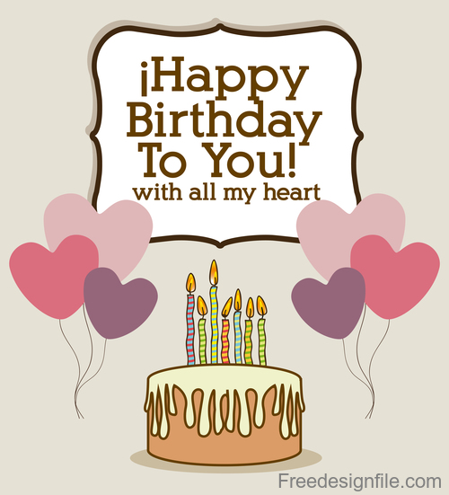 Download Retro happy birthday to your card template vector free ...