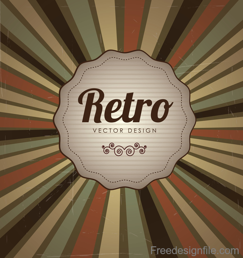 Retro with vintage background vector design 01