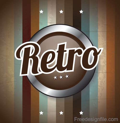 Retro with vintage background vector design 05