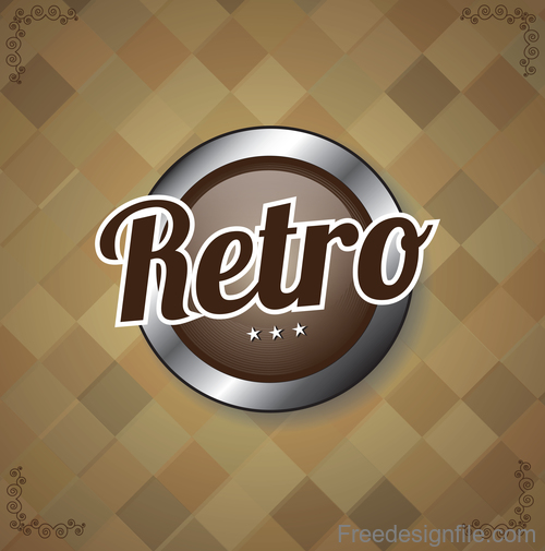 Retro with vintage background vector design 06