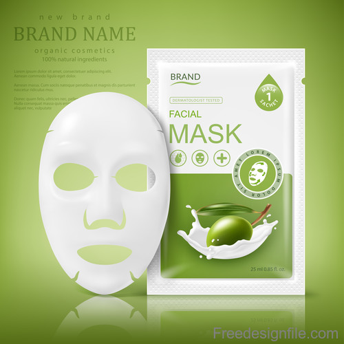 SD Facial sheet mask sachet package vector 01