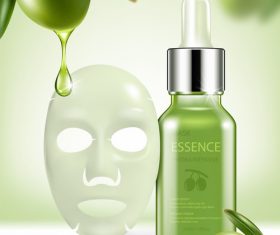 SD Green repair serum with green olive essence vector 01