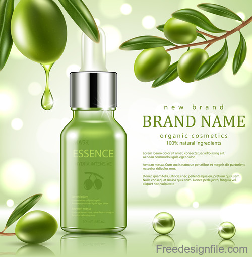 SD Green repair serum with green olive essence vector 02