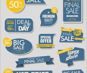 Sale banners with stickers collection vector 01