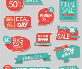 Sale banners with stickers collection vector 02