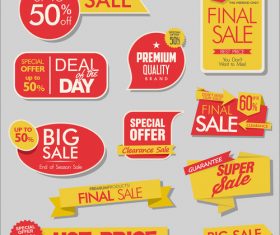 Sale banners with stickers collection vector 03