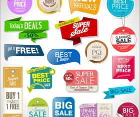 Sale tag with label and sticker design vector 02