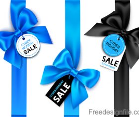 Sale tags with ribbon bows vector