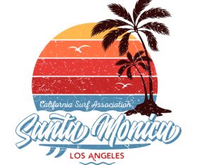 Santa Monica Los Angeles Logo design vector