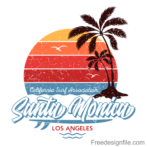 Santa Monica Los Angeles Logo design vector