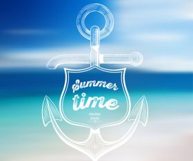 Sea with sky and beach summer blurs background vector